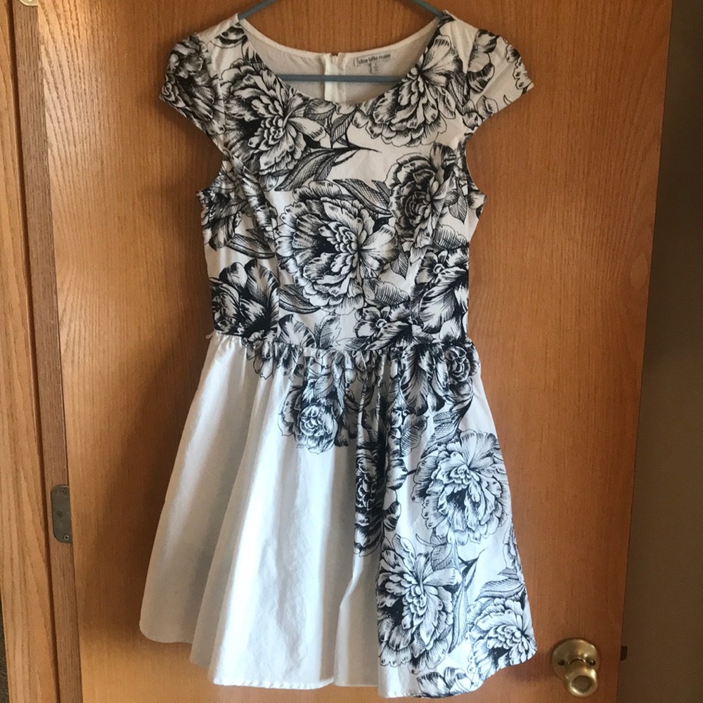 White and black dress